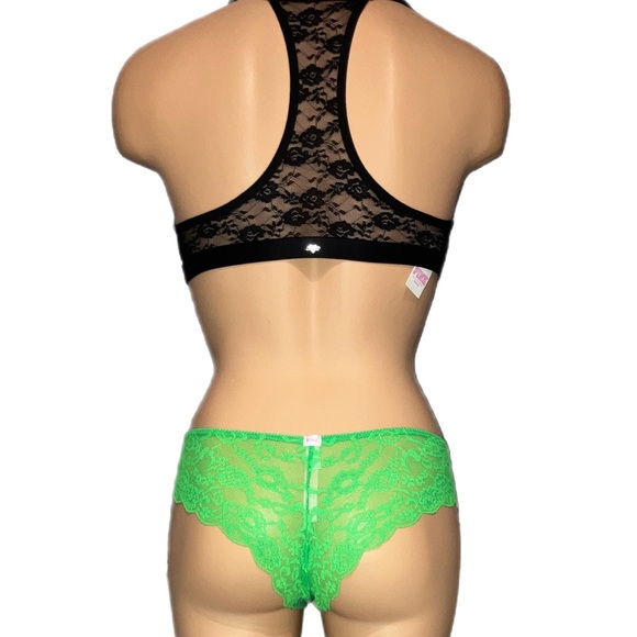 Victoria's Secret PINK Shamrock St Patrick’s Sequin Bling Bra Panty Set S NWT - Picture 2 of 5